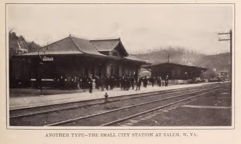 Railroad Station Salem WV from Baltimore & Ohio Employes Magazine June 1914 Vol 02 No 09 Page 25