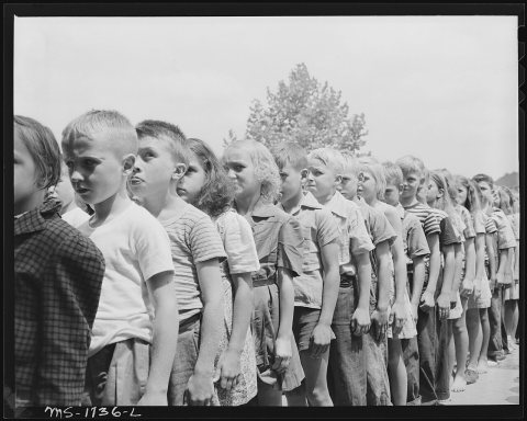 Before meals campers form in 4 lines each line representing an "Indian Tribe". The tribe with the straightest line... -…