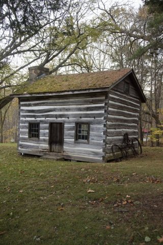 A log cabin moved to the grounds of the Pocahontas County Historical Museum in Marlinton, West Virginia, from its origi…