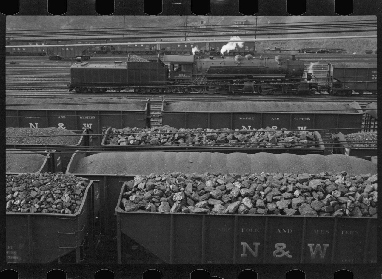 Railroad yards at Williamson, West Virginia N&W Z1a 1384