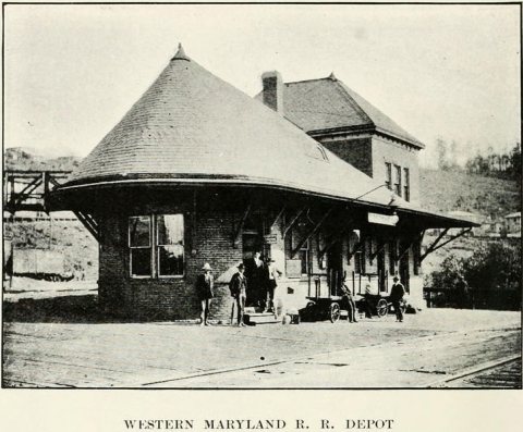 Western Maryland Railroad Depot Thomas WV ca 1906