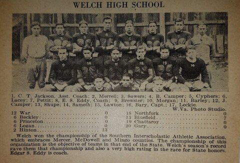 Welch High School's 1928 American football team