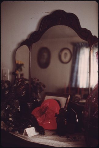 A VALENTINE CANDY BOX BRIGHTENS THE DRESSER IN THE BEDROOM OF THE HERSHAL AND MAI SHREWBURY HOME NEAR BECKLEY, WEST... …
