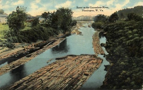 PostcardHuntingtonWVGuyandotteRiver1912