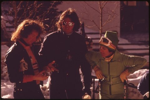 GATHERING AT A PUB FOR SOME APRES SKI REFRESHMENT