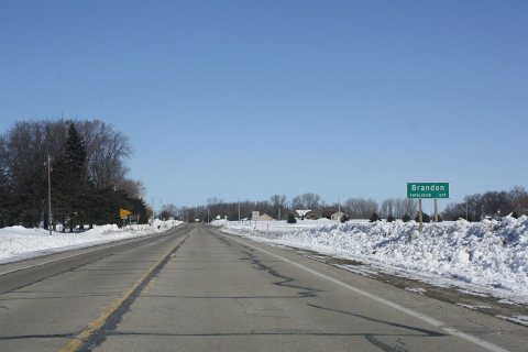 Brandon Wisconsin Sign Looking North WIS49