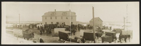 Panoram(a) of the home of John Till, Almena, Wis