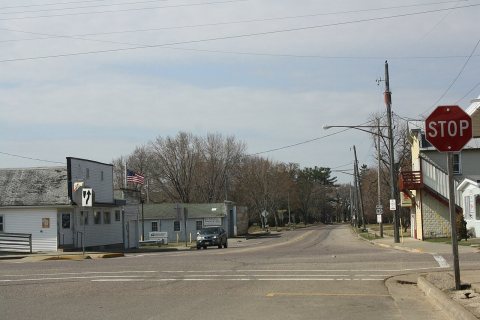 Hixton Wisconsin Downtown Looking SW WIS95