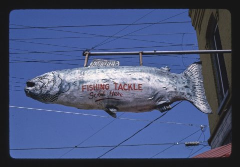 Gary's Hardware, fishing tackle sign, 2nd and Navarino
