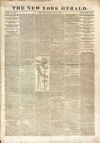 Civil War newspaper maps from the New York times and the New York herald