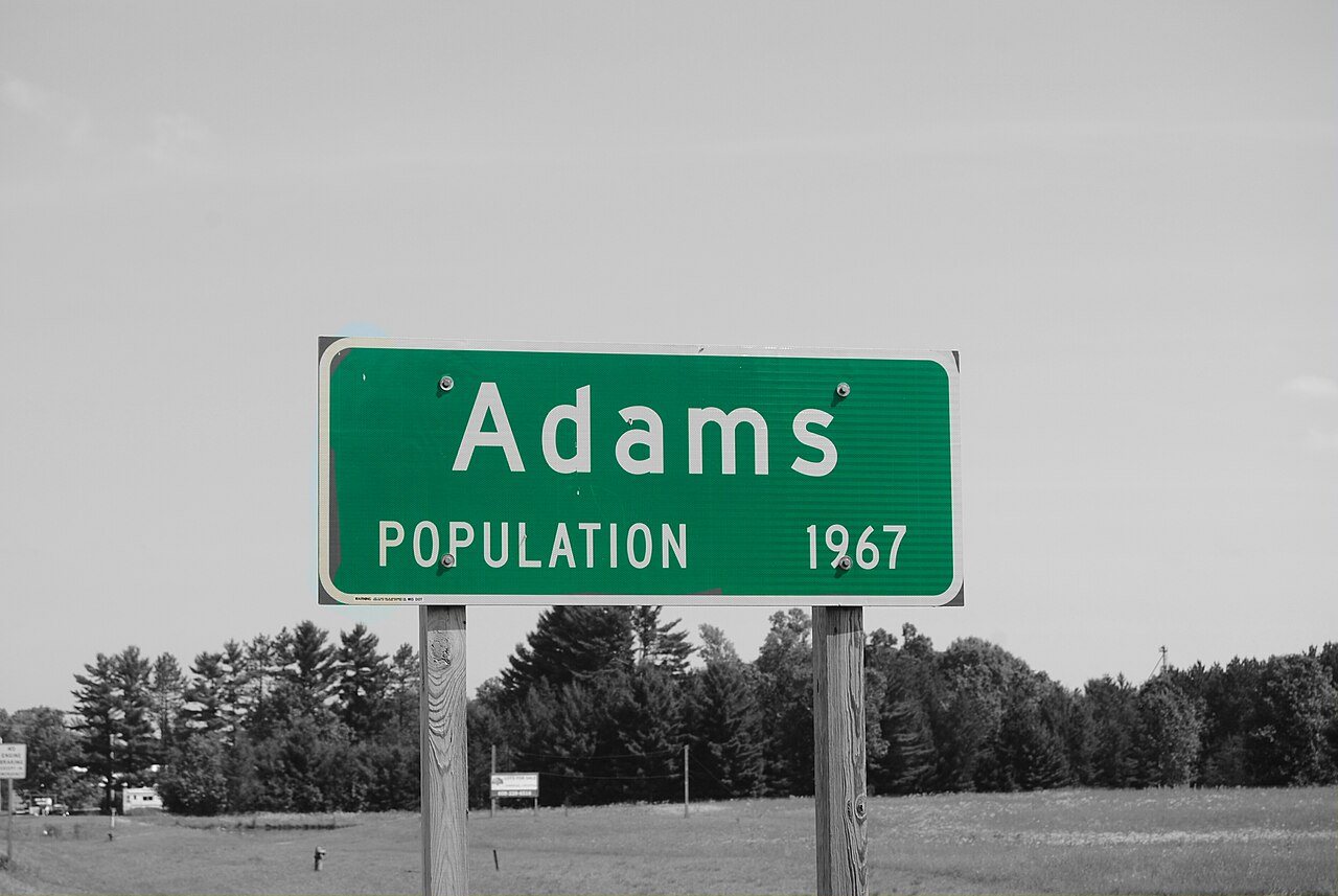 Adams Population Sign