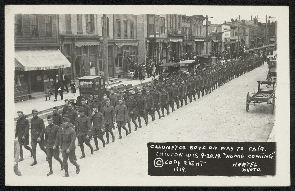 Calumet Co. boys on way to fair. Chilton, Wis. 9-20-19. "Home coming"