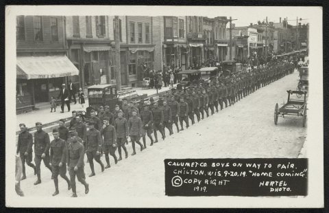 Calumet Co. boys on way to fair. Chilton, Wis. 9-20-19. "Home coming"