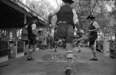 First Lady Betty Ford Watching Dancers Perform at the United German Societies of Milwaukee Oktoberfest in