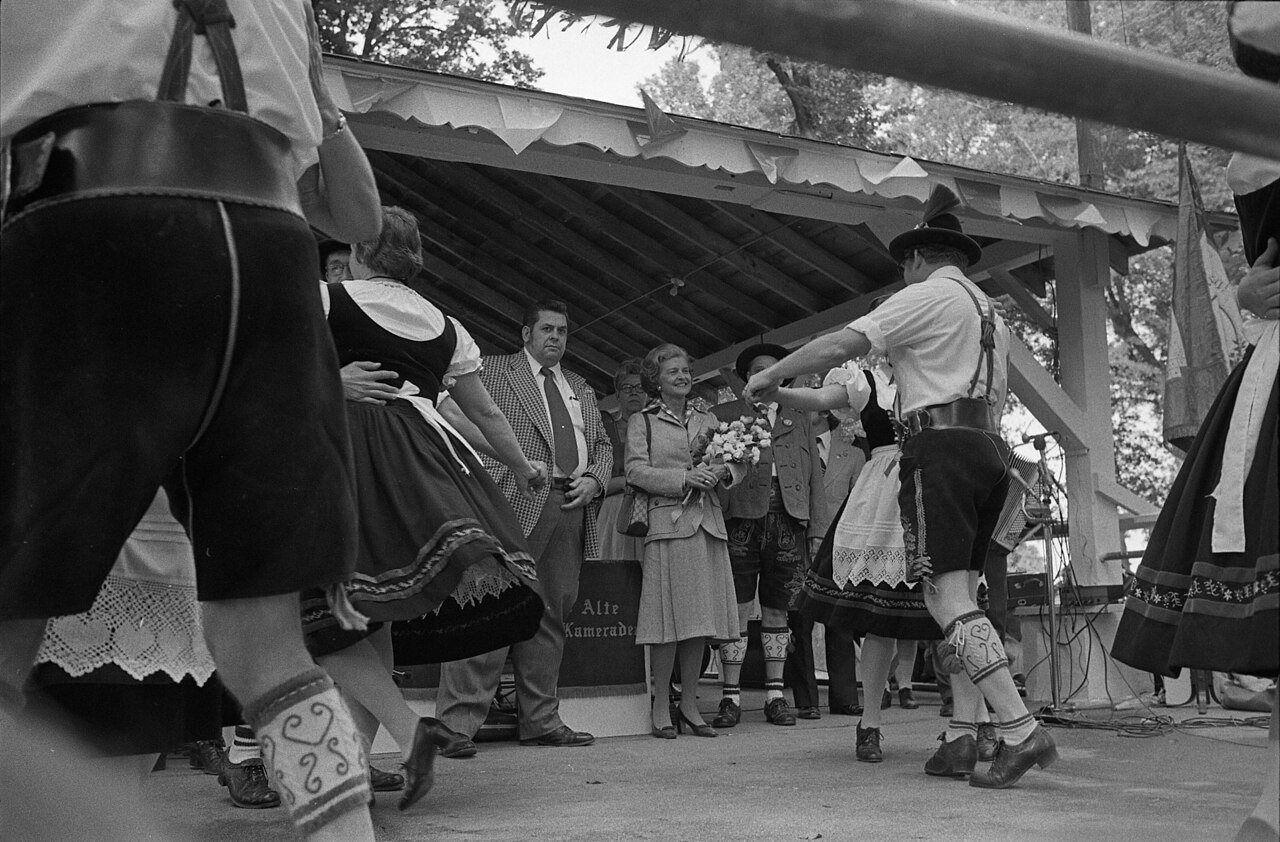 First Lady Betty Ford Watching Dancers Perform at the United German Societies of Milwaukee Oktoberfest in