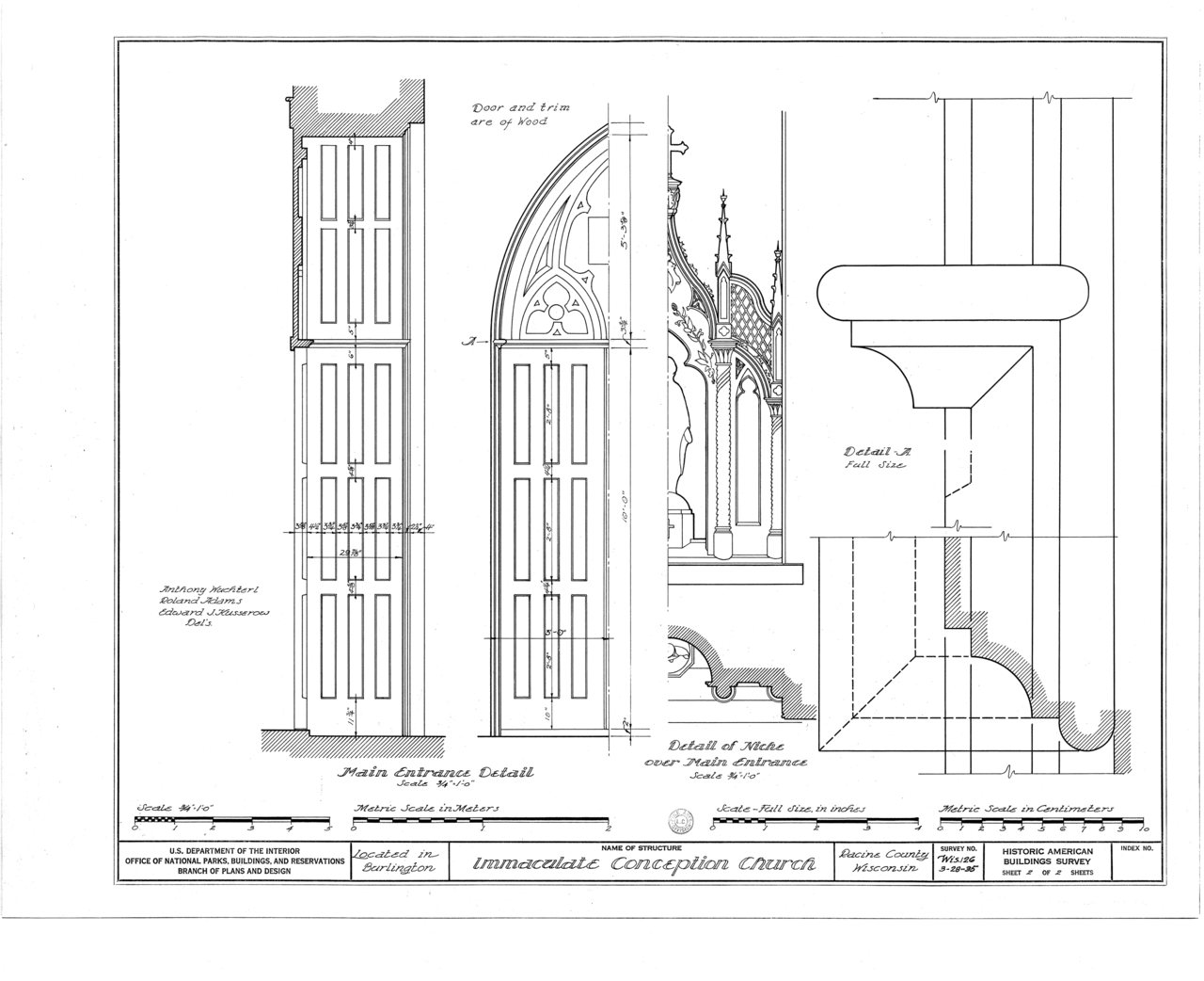 HABS WIS,51-BURL,1- (sheet 2 of 2) - Immaculate Conception Church