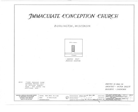 HABS WIS,51-BURL,1- (sheet 0 of 2) - Immaculate Conception Church