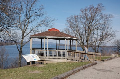 Great River Road - Approaching A Gazebo over the Mississippi River