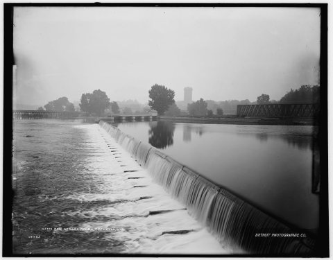 Dam across river
