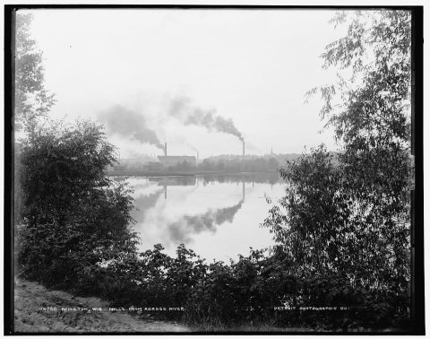 Appleton, Wis., mills from across river