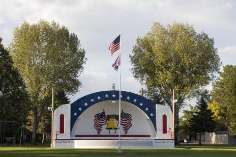 Patriotically painted bandshell
