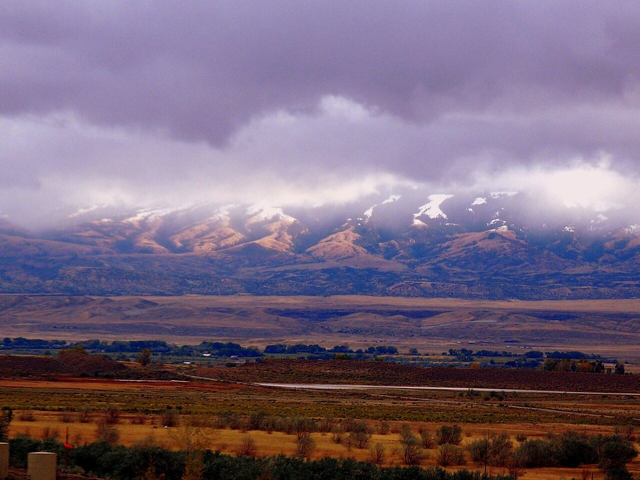 Looking at the Pryor Mountains from