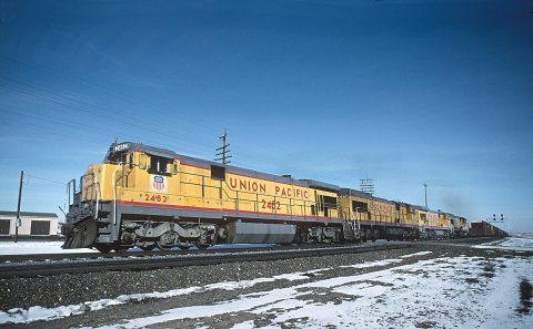 UP 2482 (C30-7) at at Granger, WY in December 1984