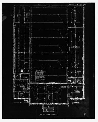 Photographic reproduction of original construction drawing, ca. 1930- " First floor plan, " original drawing in possess…