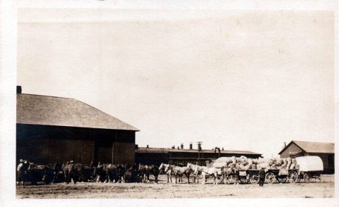 Post Card - Gillette, WY - Depot at Right (front)