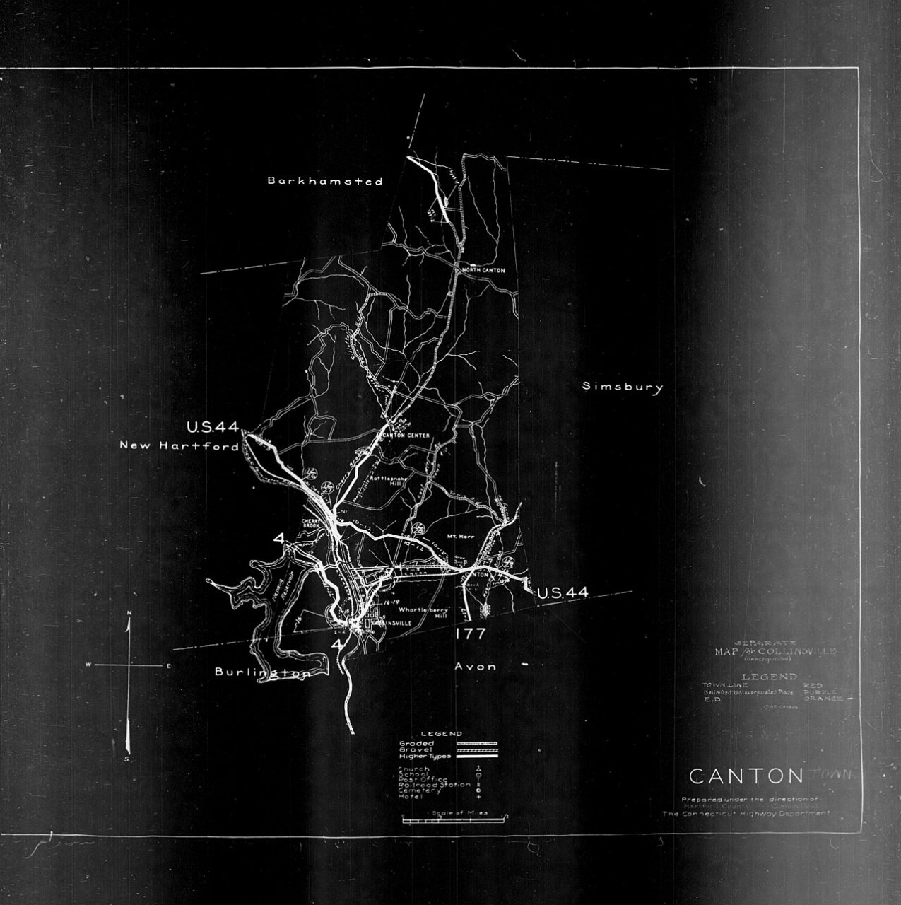 1940 Census Enumeration District Maps - Connecticut - Hartford County - Canton - ED 2-40, ED 2-41, ED 2-42