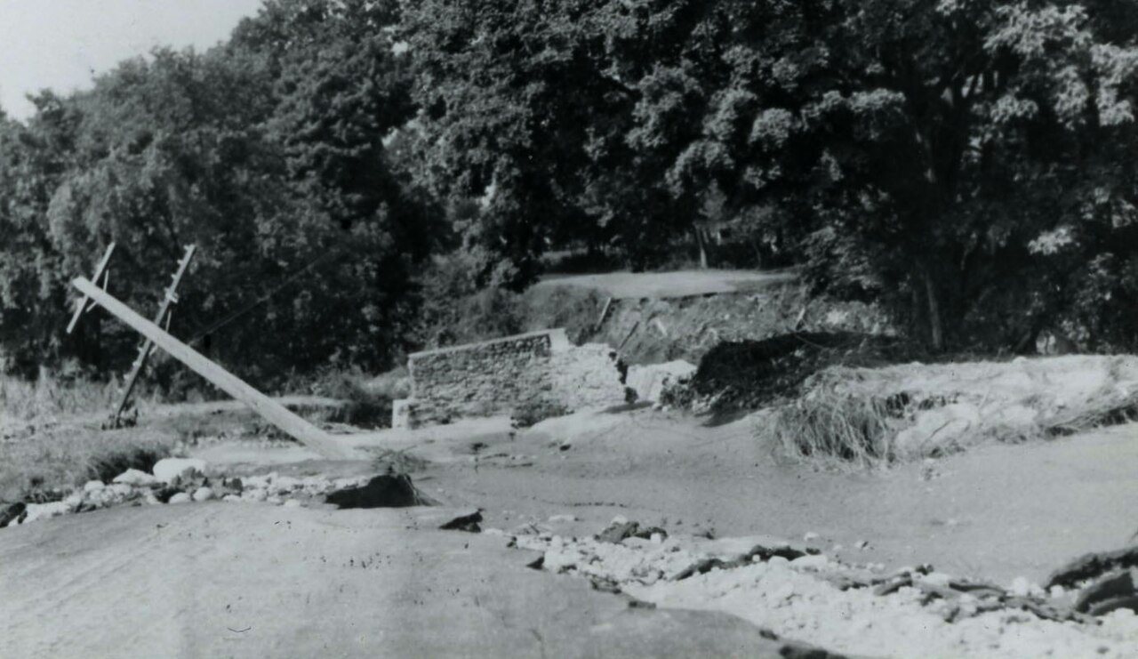 Washed Out Bridge on Salmon Brook at Simsbury Road