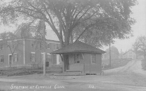 Elmville streetcar shelter postcard