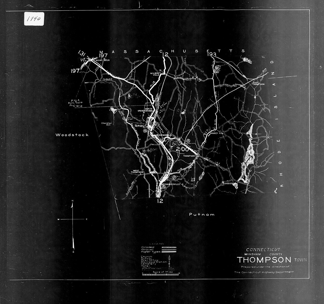 1940 Census Enumeration District Maps - Connecticut - Windham County - Thompson - ED 8-36, ED 8-37, ED 8-38, ED 8-39, E…