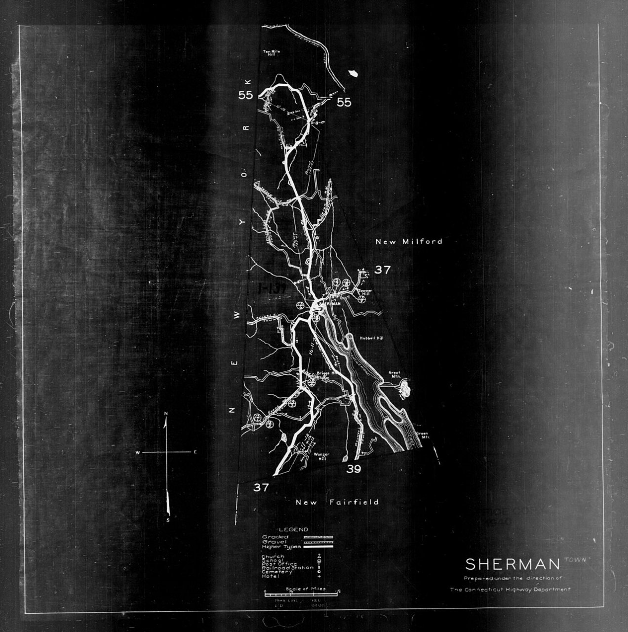 1940 Census Enumeration District Maps - Connecticut - Fairfield County - Sherman - ED 1-139