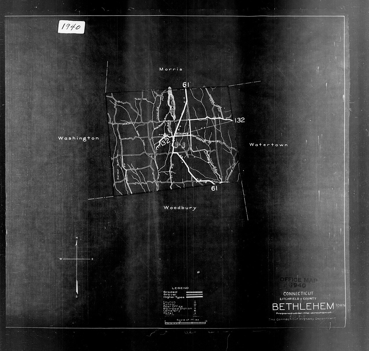 1940 Census Enumeration District Maps - Connecticut - Litchfield County - Bethlehem - ED 3-3