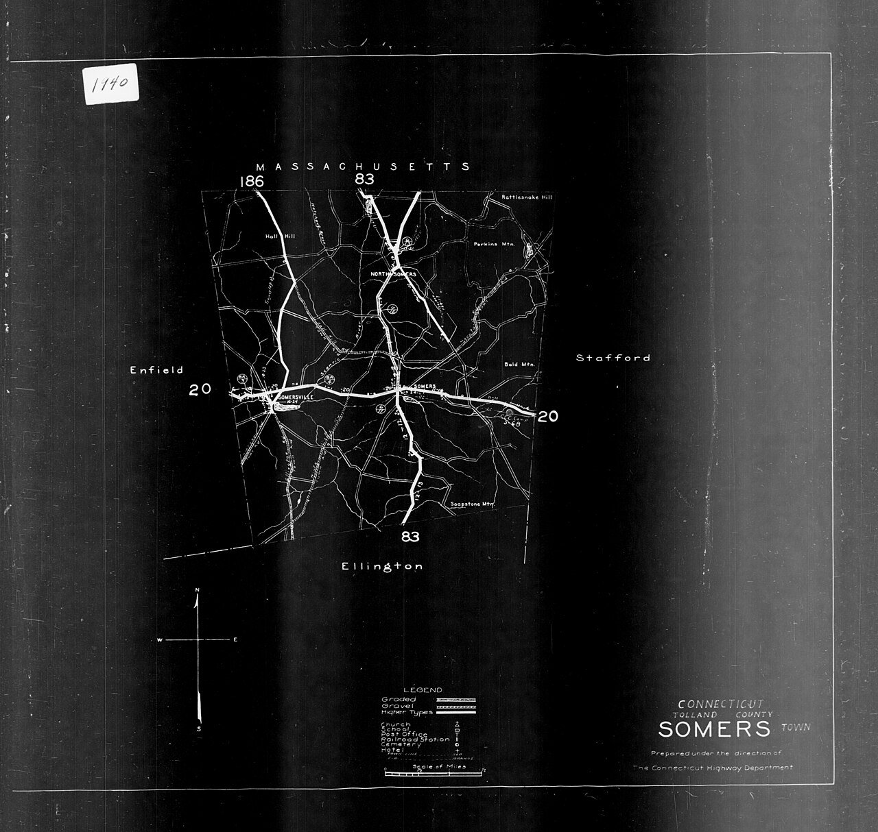 1940 Census Enumeration District Maps - Connecticut - Tolland County - Somers - ED 7-13, ED 7-14, ED 7-15