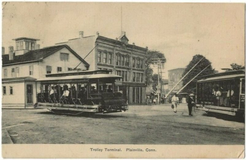 Plainville transfer station 1909 postcard