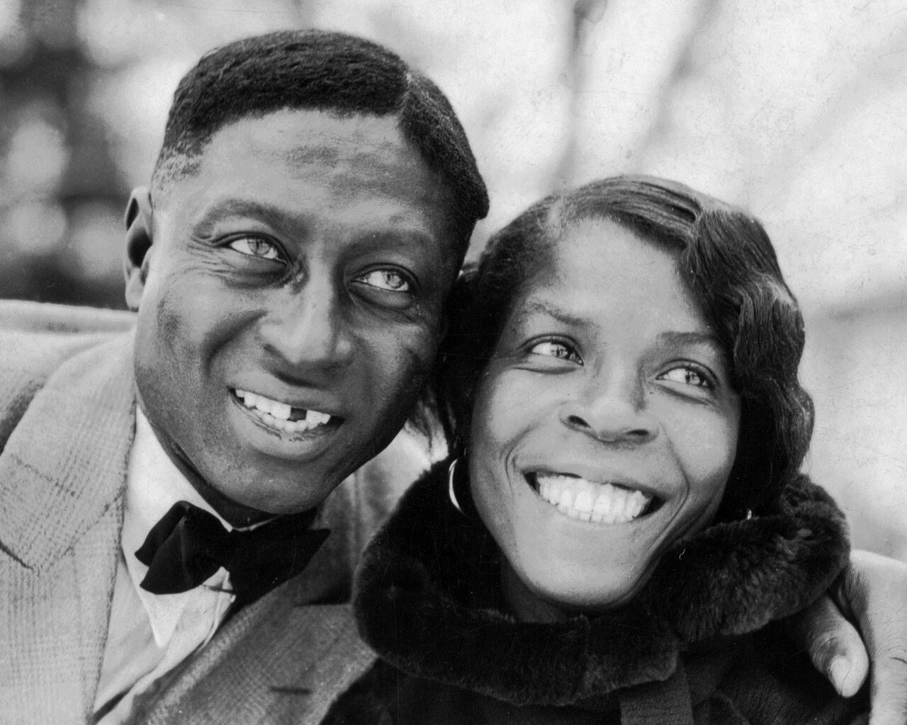 1935 face detail, Huddie Ledbetter (Leadbelly) and Martha Promise Ledbetter, Wilton, Conn. (cropped)