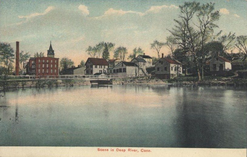 PostcardDeepRiverCTWaterfrontViewCirca1907