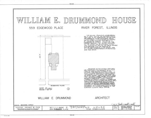 HABS ILL,16-RIVFO,2- (sheet 1 of 5) - William E. Drummond House, 559 Edgewood Place