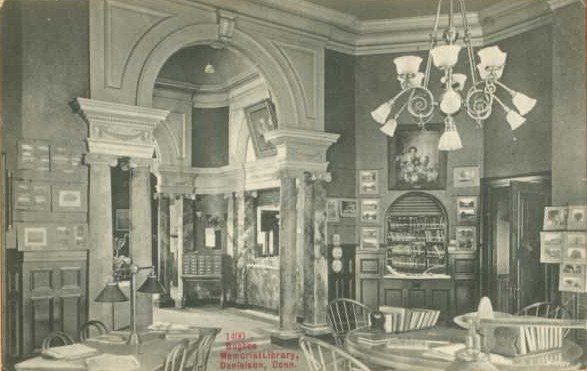 PostcardDanielsonCTBugbeMemorialLibraryCirca1908to1915