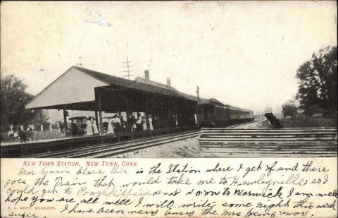 Newtown (CT) station 1906 postcard