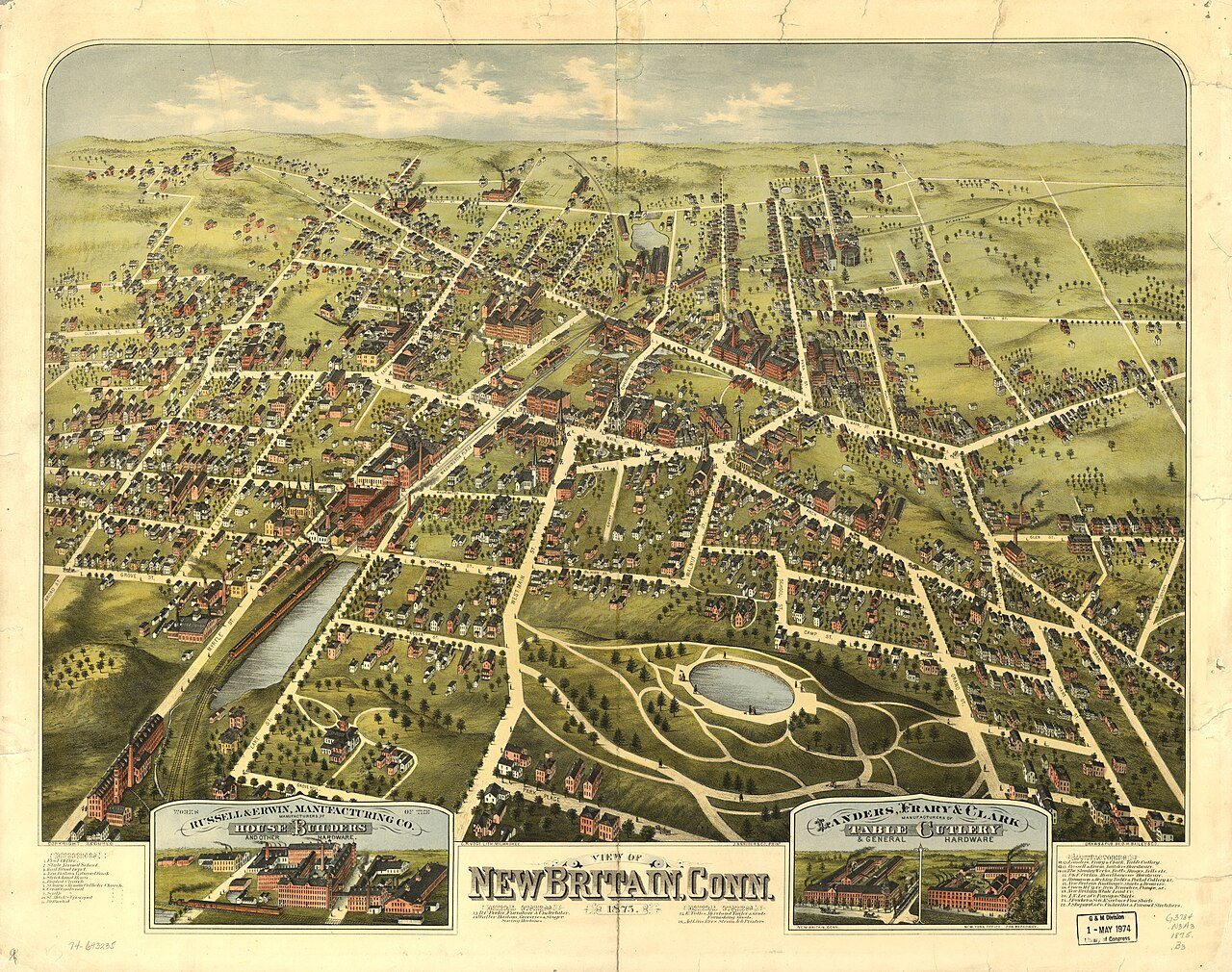 View of New Britain, Conn. 1875