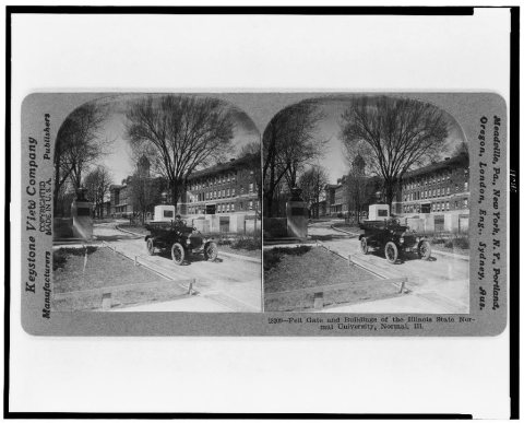 Fell Gate and buildings of the Illinois State Normal University