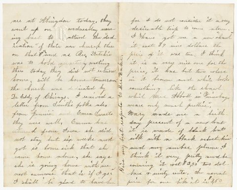 Narcissa Latimer letter to Sarah Latimer, November 29, 1868