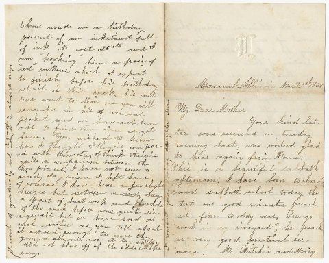 Narcissa Latimer letter to Sarah Latimer, November 29, 1868