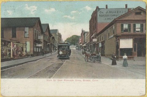Main Street at Riverside Drive, Bristol - postcard