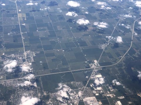2022-09-09 18 47 44 UTC minus 5 Aerial view of north-central Macon County, Illinois, centered on the border of Whitmore…