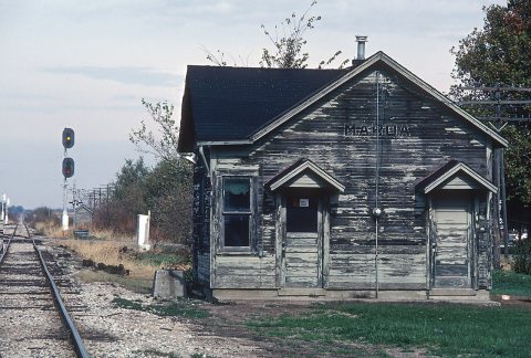 Illinois Central Depot in Maroa, IIllinos, Nov. 1981 -- Amazing