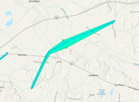 2024 Shorter, AL EF0 prelim path